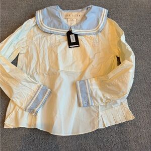 Kina and Tam Mariner’s Blouse Cotton Fish Embroidered Shirt